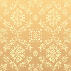 Elegant Seamless Damask Pattern – Vintage Ornamental Floral Background for Luxury Design and Home Decor