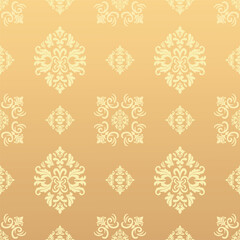 Elegant Seamless Damask Pattern – Vintage Ornamental Floral Background for Luxury Design and Home Decor