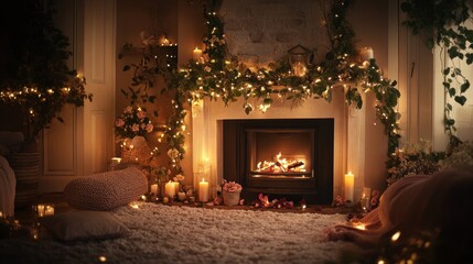 Cozy Fireplace Romance: A Romantic Evening by the Fire