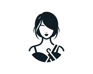 Beautiful Fashion girl vector icon illustration. Women's logo design concept for fashion, massage, magazines, cosmetics, and beauty salons.