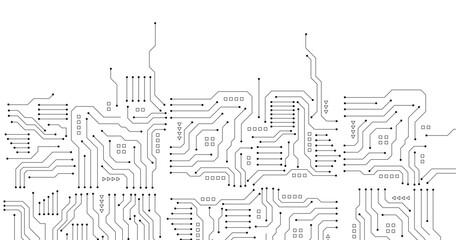 Vector circuit on white white screen for communication technology background concept . Abstract background with circuit board, technology design. 