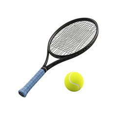 Tennis Racket and Ball | Isolated Sports Equipment on White Background