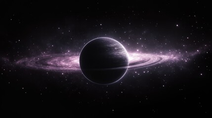 Fototapeta premium Cosmic planet with ethereal rings