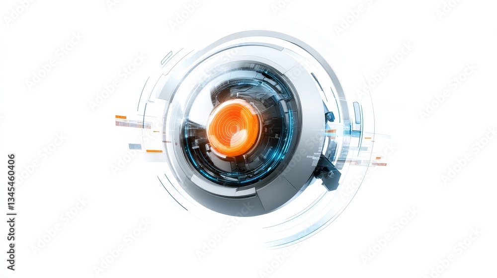 Aufkleber futuristic ai technology with abstract circular design elements