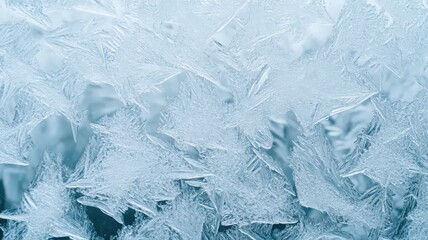Obraz premium Abstract Winter Ice Crystals Texture: Light Blue and White Frosty Background