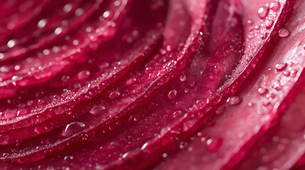 Rose Petals: A macro view of a rose, its petals layered and covered with droplets, offering a close-up study of natural beauty.