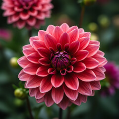 Stunning Close-Up of a Vibrant Pink Dahlia Flower in Full Bloom, Nature's Exquisite Floral Beauty