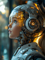 Futuristic Woman in Robot Suit