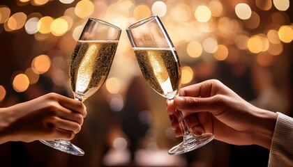 toasting with champagne glasses celebration theme