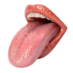 Human Tongue Anatomy Closeup isolated on transparent background