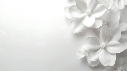A serene arrangement of white flowers against a soft background, evoking tranquility.