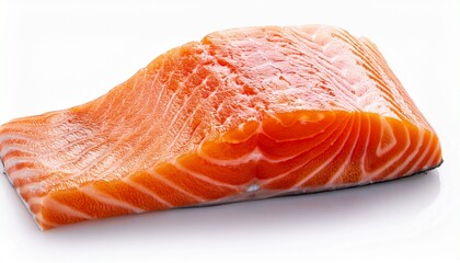 piece of salmon fillet isolated on white background