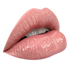 Glossy Lips, Lip Gloss, Makeup isolated on transparent background