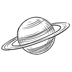 saturn handdrawn illustration