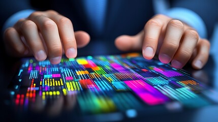 Fototapeta premium Data Analysis: Digital Tablet for Business Hands.