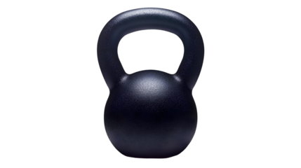3d Rendering of Metallic Kettlebell for Fitness and Exercise on Transparent Background Weightlifting Equipment Power and Strength Training Tool Isolated Single Black Object Shape