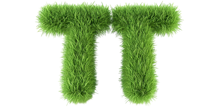 3d Illustration of Green Grass Pi Symbol Design Standing on Transparent Background Depicting Lawn Texture Shape Sign Nature Plant Garden Alphabet and Eco Symbol
