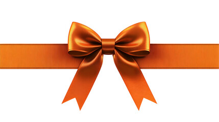 Fototapeta premium 3D Render of an Orange Ribbon and Bow Decoration Isolated on Transparent Background for Festive Celebration and Gift Wrapping