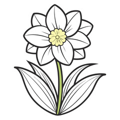 Spring Flower Isolated Coloring Page for Kids: Bring Flowers to Life with Your Own Artistic Flair
