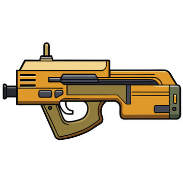 FN P90 gun , police weapon vector design, military vector design illustration.