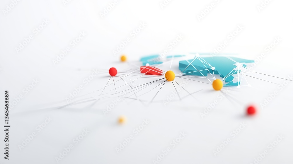 Aufkleber abstract global network concept with connections and nodes