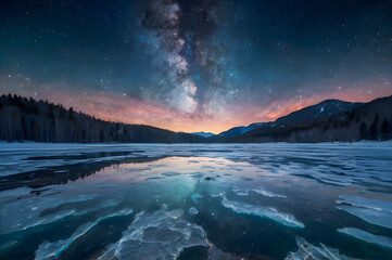 Naklejka premium sunrise in the mountains