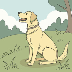 Labrador Retriever Dog Illustration