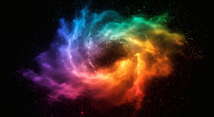 Obraz premium Vibrant Colorful Nebula Exploding in Space