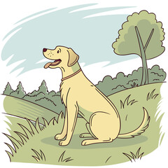Labrador Retriever Dog Illustration