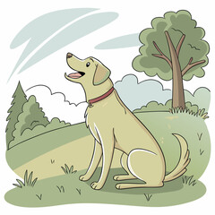 Labrador Retriever Dog Illustration
