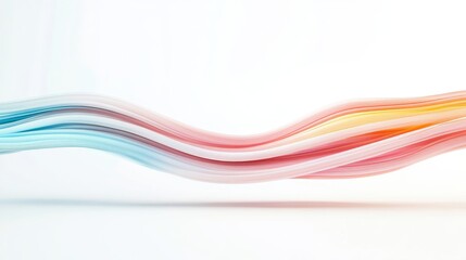 Flowing Wave Pattern in Soft Pastel Colors Over White Background