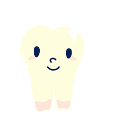 Cartoon tooth bright cling character 