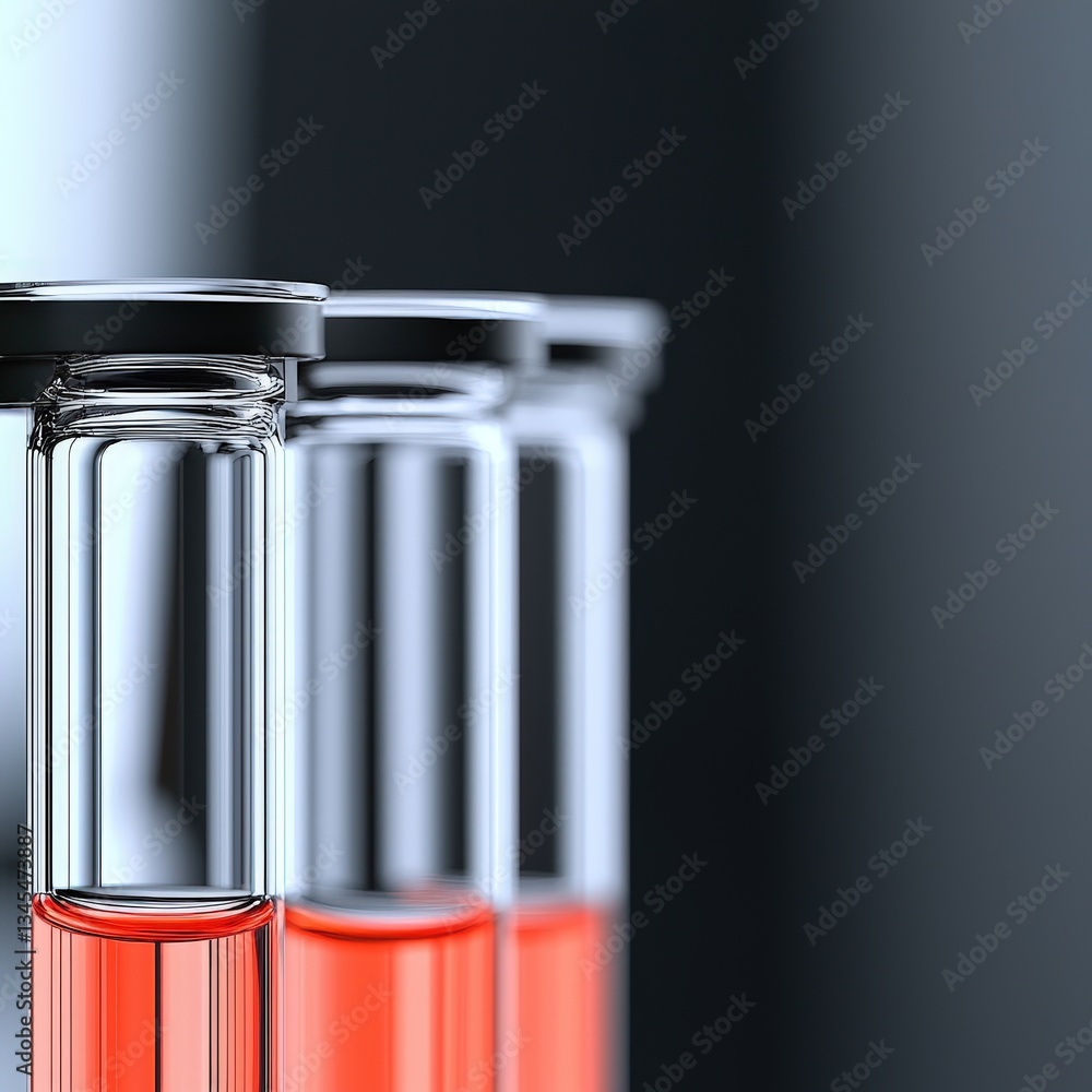 Poster multiple test tubes arranged neatly in a laboratory setting for conducting various scientific experi