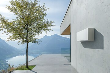 Modern Mountain Home Terrace View.