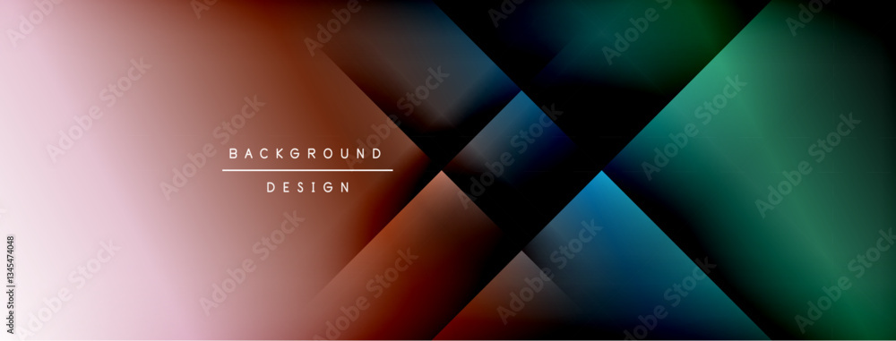 Poster dynamic shadow lines with gradient colors geometric background