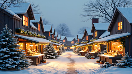 Charming village with holiday markets and crafts
