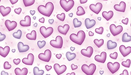 Purple Hearts Pattern: Romantic Background.