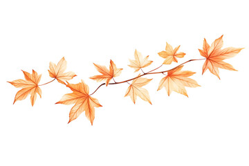 Illustration of Falling Orange Maple Leaves on Transparent Background for Autumn Fall Season Designs Floral Elements and Nature Inspired Art Transparent Background