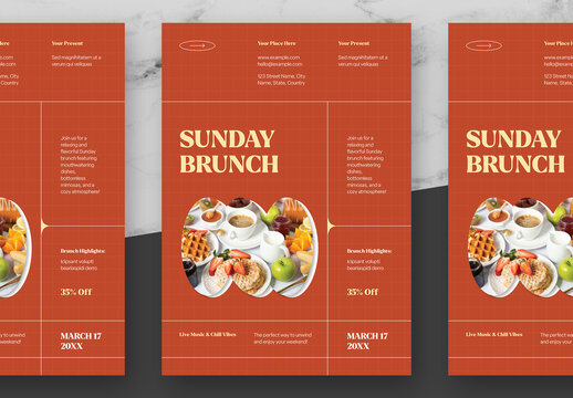 Cream And Orange Earth Day Flyer