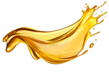 Illustration of Golden Liquid Splash Abstract Motion with Transparent Background in Yellow Color Oil Fluid Drop Flow Wave Texture Design Graphic Element Art