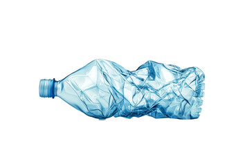 Crumpled plastic bottle isolated on transparent background