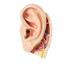 Human Ear Anatomy Model isolated on transparent background