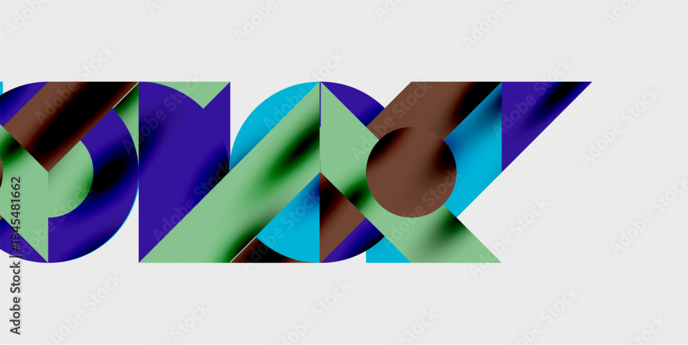 Poster Modern abstract background featuring circles, lines, and triangles in a dynamic geometric composition. Perfect for stylish, tech, or creative-themed designs