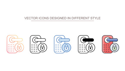 Lock icon design with white background stock illustration