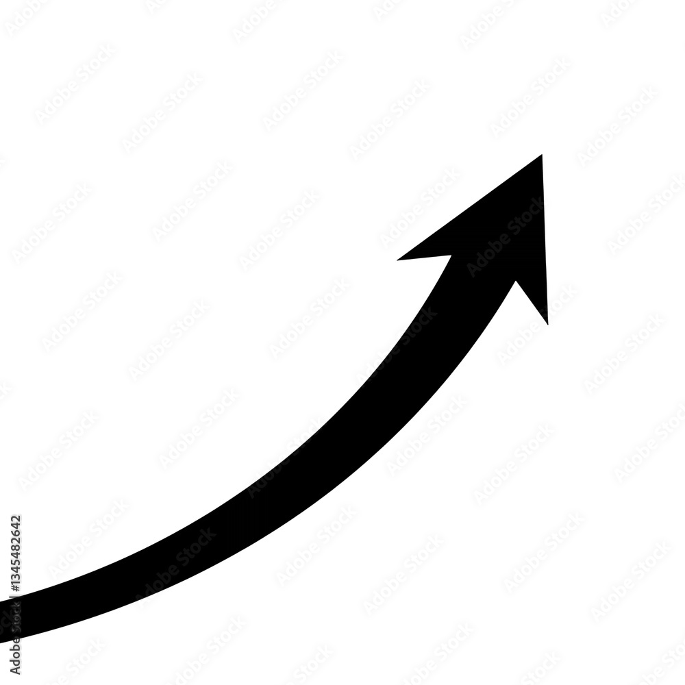 Poster black curved graph with arrow png file type