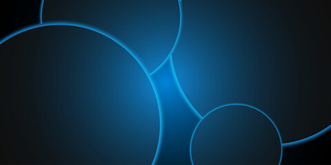 Blue glowing curves in space, computer generated abstract illustration.