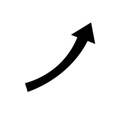 A 3d black arrow points up, a symbol of business growth and forward progress