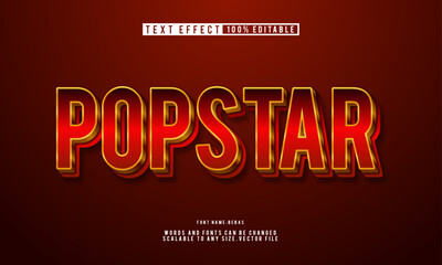 Editable Popstar text effect in shiny golden style, perfect for glamorous and high-impact designs.