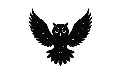 Obraz premium Owl Wings Spread Black Silhouette