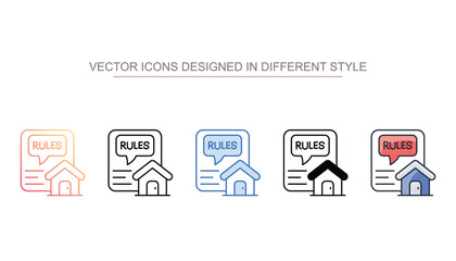 House Rules icon design with white background stock illustration